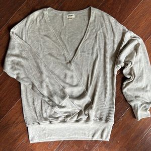 L’Agence XS Ribbed Cotton Sweater Oatmeal / Tan